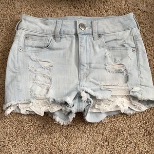 american eagle hi rise shorties